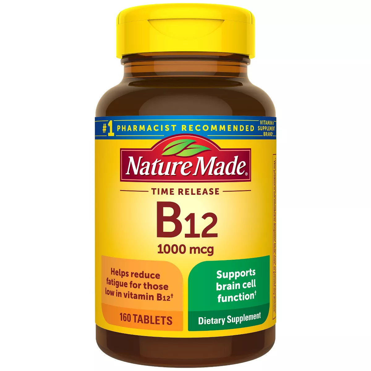 Nature Made Vitamin B12 1000 mcg, Energy Metabolism Support, B12 Vitamin Time Release Tablets - 160ct