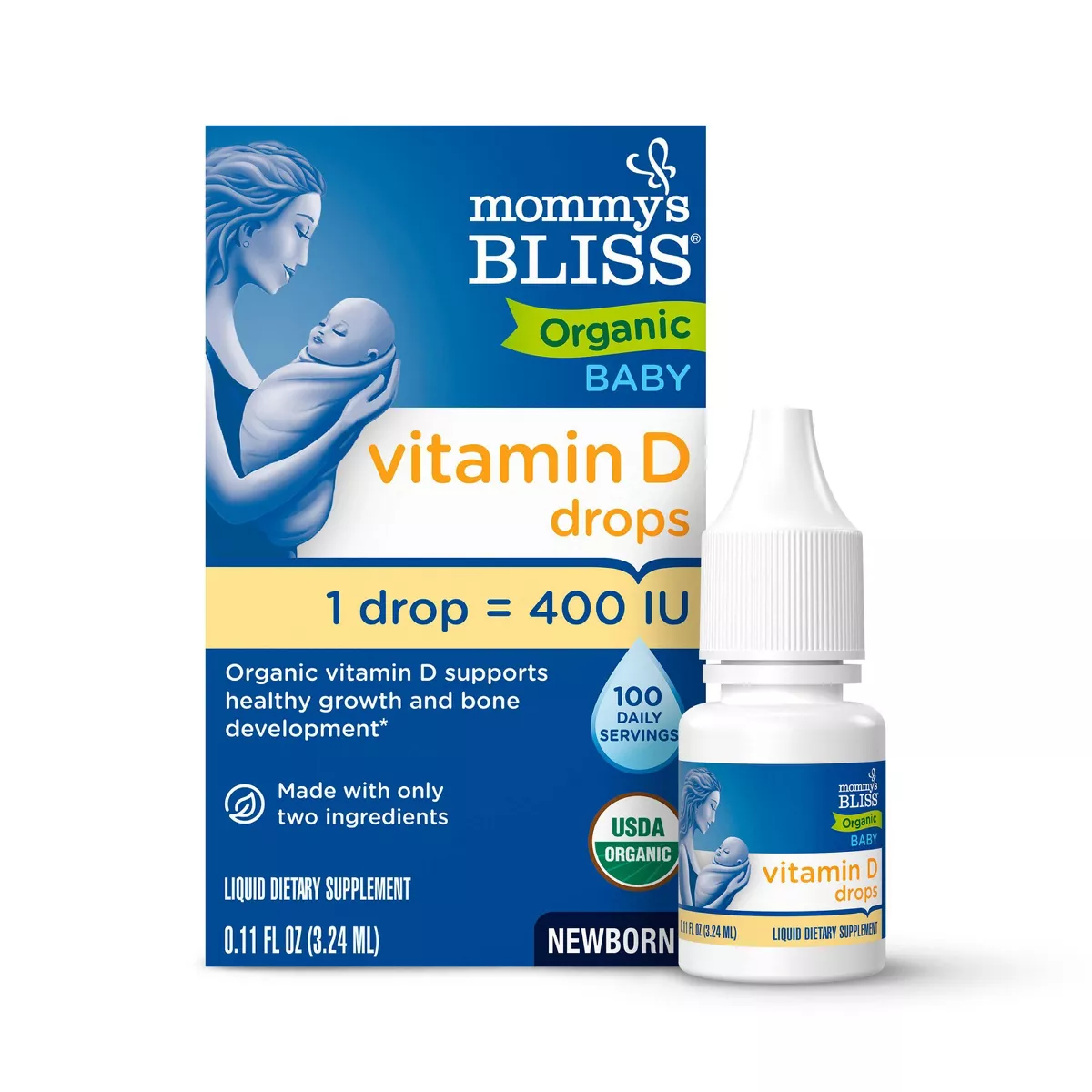 Mommy's Bliss Baby Organic Vitamin D Drops - 0.11oz (100 Servings)